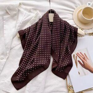 Polka dot scarf brown handkerchief headband